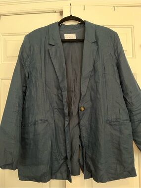 Primark navy linen blazer